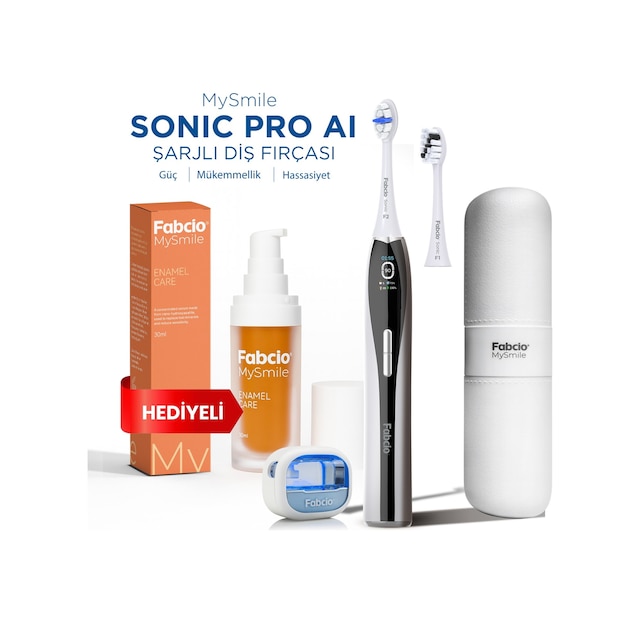 Fabcio Mysmile Sonic Pro Aı Şarjlı Diş Fırçası Beyaz + Diş Mine Bakım Serumu Hediye