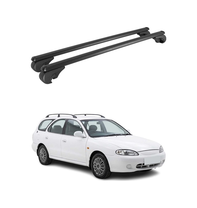 Hyundai Lantra Iı Station Wagon 1995-2000 Arası Uyumlu Port Bagaj Taşıyıcı Ara Atkı Alüminyum Siyah 2 Parça