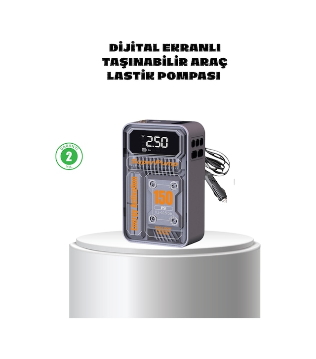 Gld-spt- Taşınabilir Kablosuz Hava Pompası 150 Psı Güçlü Basınç Ve 6000mah Şarjlı