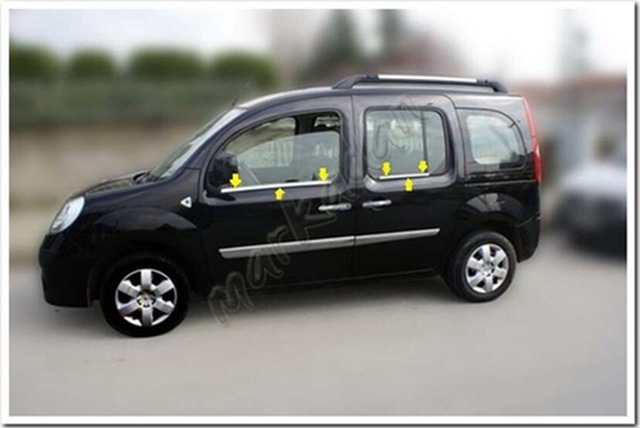 Markadan Renault Kangoo Krom Cam Çıtası 2008 Sonrası 4 Parça Pasl