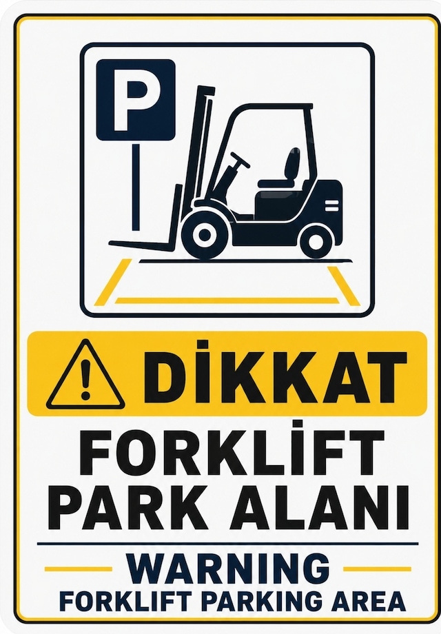 Dikkat Forklift Park Alanı 35x50cm Pvc Isg Levha