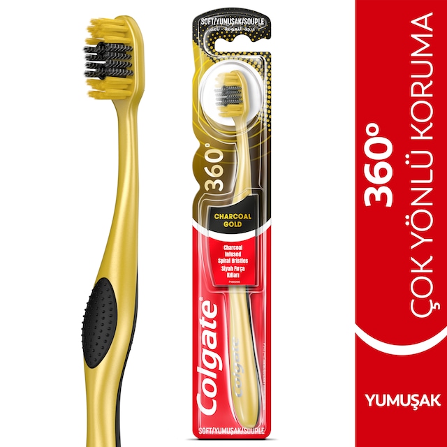 Colgate 360° Charcoal Gold Diş Fırçası Soft