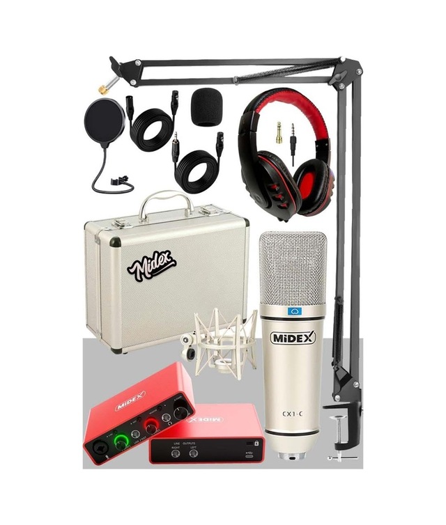 Midex Stüdyo Kayıt Seti - Glx-700 Ses Kartı + Cx1-c Mikrofon + Kulaklık