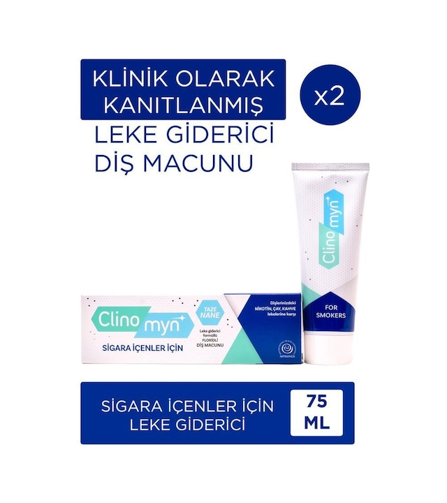 Clinomyn Smokers Sigara İçenler İçin Diş Beyazlatan Diş Macunu 2 x 75 ML