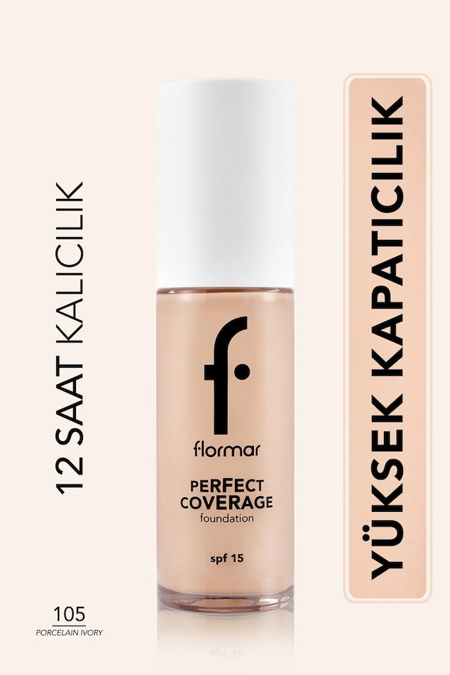 Flormar Perfect Coverage Yüksek Kapatıcı Fondöten 105 Porcelain Ivory