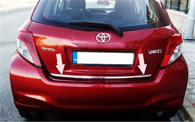Toyota Yaris Krom Bagaj Alt Çıtası 2012-2016 Paslanmaz Çelik N11.5815