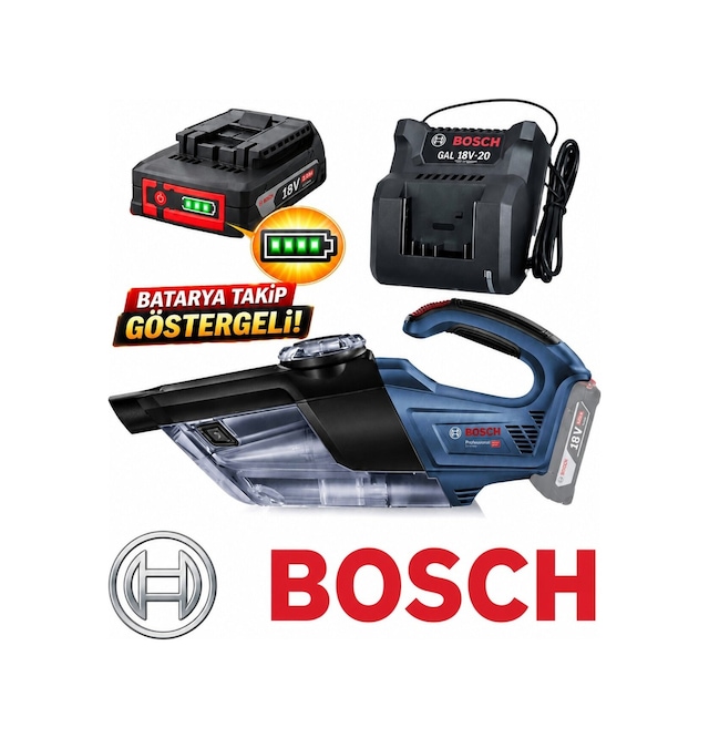 Bosch Gas 18v-1 Akülü Çok Amaçlı El Süpürgesi 2 Ah Tek Batarya Takip Göstergeli