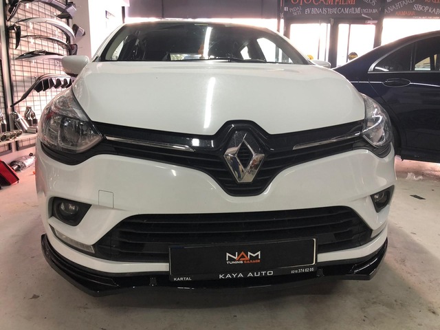 Clio 4 Ön Lip Pion Black Plastik Tam Uyumlu 2012 Üzeri
