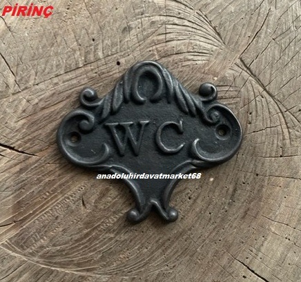 Dmr Vintage Pirinç Siyah Renk Wc Tabelası Wc Yön İşareti Tuvalet Yön Tabelası 10cm