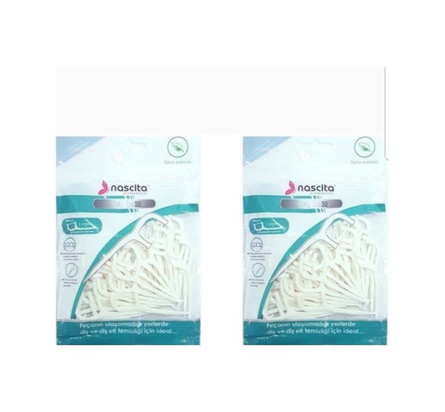 Nascita Nane Aromalı Çift Taraflı Kürdanlı Diş İpi 50'li X 2 Paket