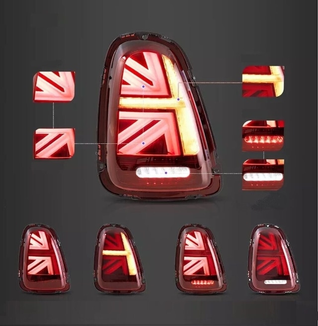 Autogp Mini Cooper R55 R56 R57 Union Jack Stop Lambası Ledli Kırmızı 2008 / 2014 Çok Renkli
