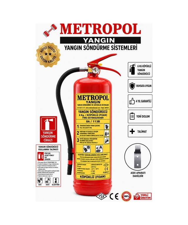 İş Yeri Açmak İçin Uygun 6 Kg Foam Köpüklü Yangın Söndürücü - 912176862