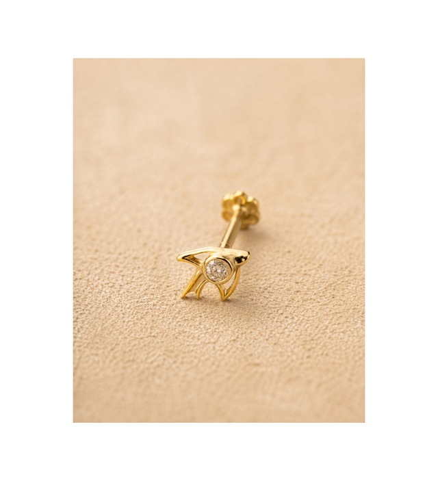 14 Ayar Altın Kırlangıç Model Taş Detaylı Tragus Piercing Küpe