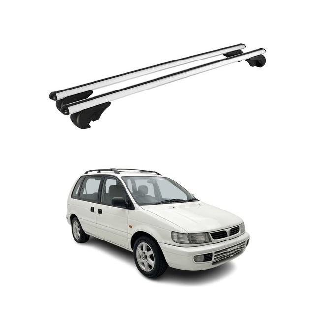 Mitsubishi Space Wagon Iı 1991-1997 Arası Uyumlu Port Bagaj Taşıyıcı Ara Atkı Alüminyum Gümüş 2 Parça