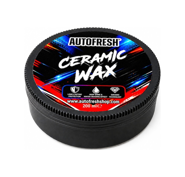Autofresh Titanyum Seramik Wax Araç Parlatıcı Canuaba Wax 175 G + Sünger ve Mikrofiber Bez