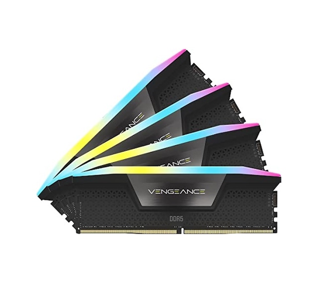 Corsair Vengeance RGB 64GB 4x16GB DDR5 6200MHz CL32 Intel XMP iCUE Black CMH64GX5M4B6200C32