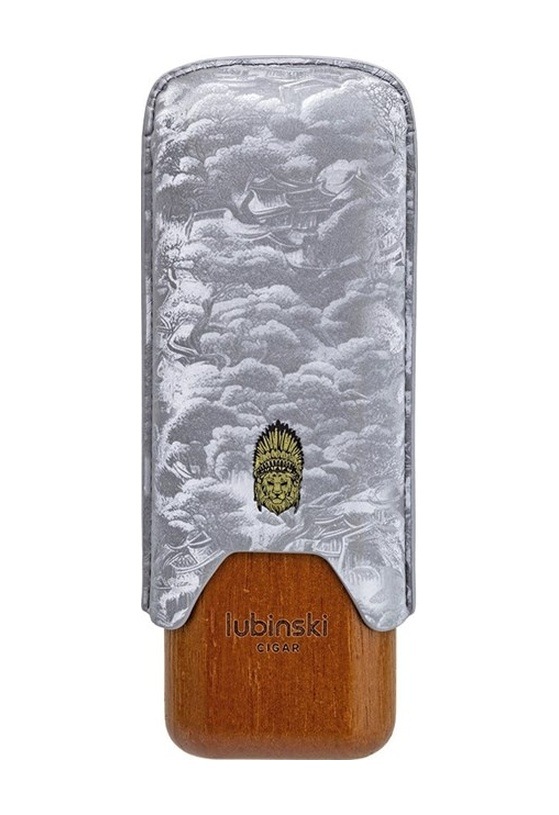 Lubinski Special Edt. Mikrofiber Deri İkili Sedirli Puro Kılıfı - Grey 62 Ring Lb-500