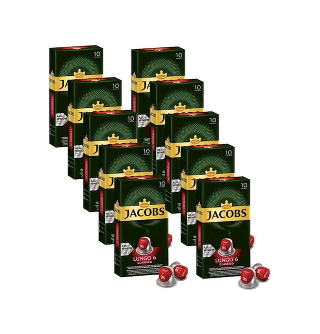 Jacobs Lungo 6 Classico Nespresso Uyumlu Kapsül Kahve 10 x 10'lu