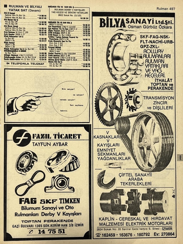 İzmir 1982-1983 Meslek Reklam İlanı Efemera S497 Teşhir Ürün