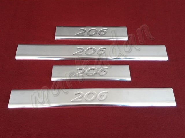 Db Chrome Peugeot 206 Krom Kapı Eşiği 1998-2012 4 Parça P.Çelik