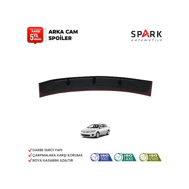 Toyata Corolla 2008-2013 Yıl Aralığı Uyumlu Arka Cam Spoyler