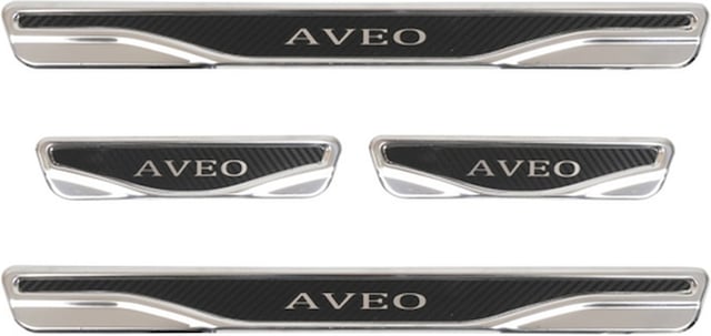 Chevrolet Aveo 4 Prç. Iç Kapı Eşiği Krom Karbon