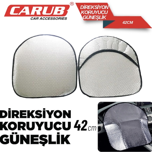 Carub Araç Direksiyon Güneşliği Araba Oto Direksiyon Güneşlik Direksiyon Güneş Koruyucu 42cm 1
