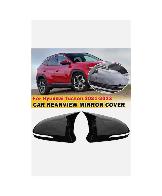 Hyundai Tucson 2021-2023 Uyumlu Sinyalli Yarasa Ayna Kapağı Pianoblack İthal Abs Plastik A+ Kalite