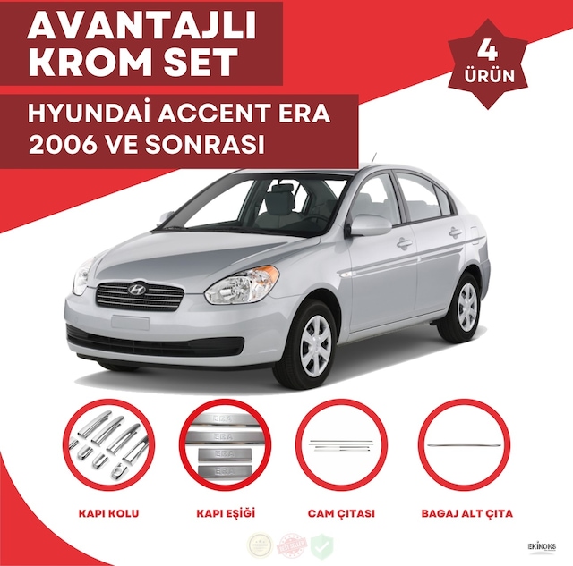 Hyundai Accent Era Avantajlı Krom Set 2006 Ve Sonrası -4ürün- Pas