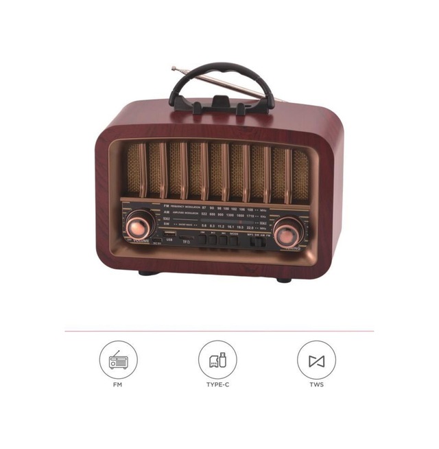 Bluetooth Hoparlör Nostaljik Radyo Kablosuz Speaker D57