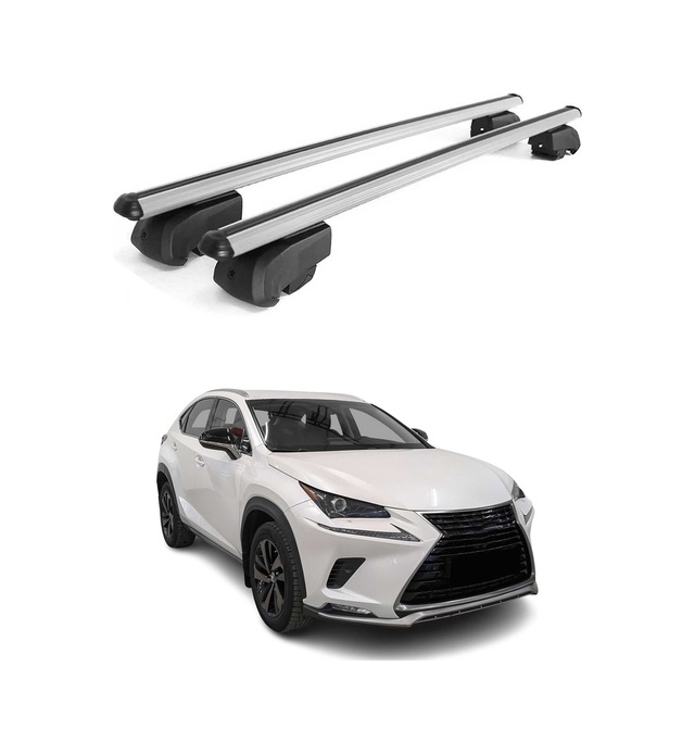 Lexus Nx I 2015-2021 Arası Uyumlu Port Bagaj Taşıyıcı Ara Atkı Alüminyum Gümüş 2 Parça