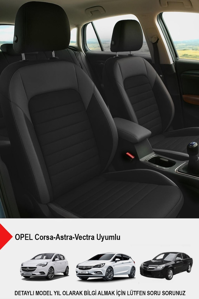 Mocha Taytüyü Oto Koltuk Kılıfı Opel Corsa-astra-vectra Uyumlu Siyah