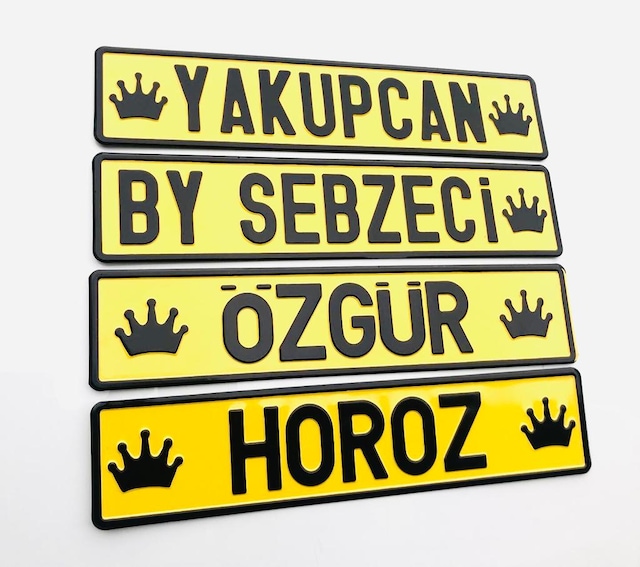 Sarı Dekor Plaka, Süs Plaka, Cam Önü Plaka