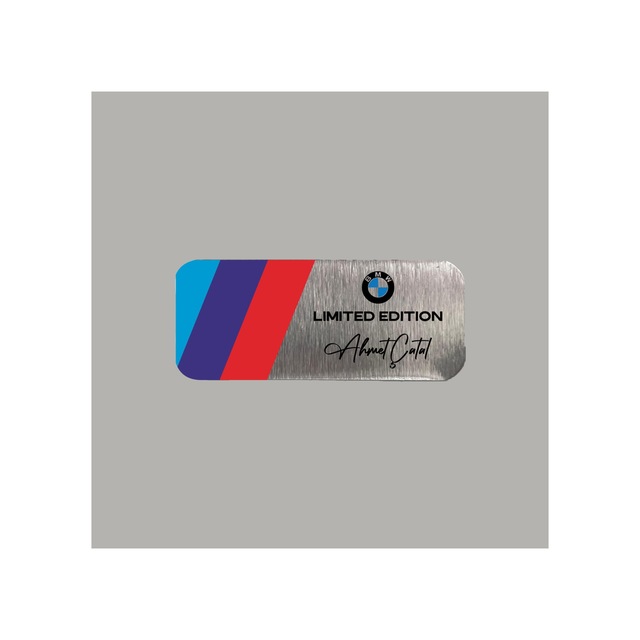 Kişiye Özel Bmw M Logolu Limited Edition Metal Etiket 3x7 Cm Arkası Yapışkanlı 1 Adet
