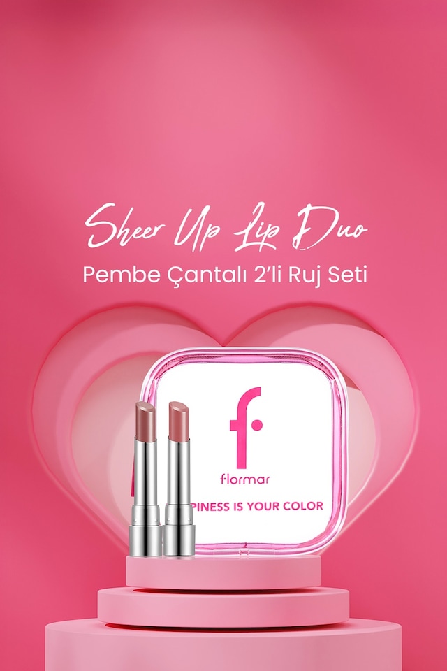 Flormar Sheer Up Lip Duo Pembe Çantalı 2 Li Ruj Seti SET216