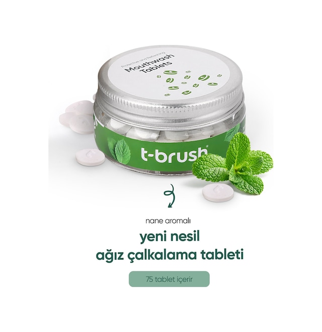 Tbrush Koruyucu Ve Ferahlatıcı Ağız Çalkalama Tableti Florürlü Alkolsüz Vegan - 1.500 ml / 70 Tablet