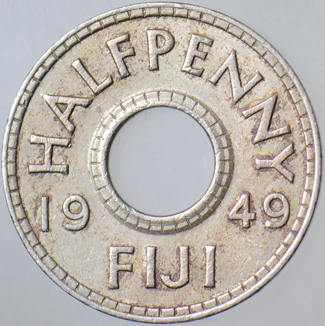 Fiji Yarım Penny 1949 Kral 6. George Dönemi. 96.000 Basılmıştır. 06859596