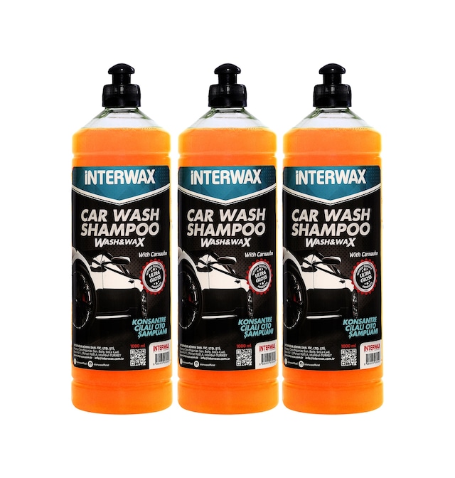 Interwax 3 Adet - Cilalı Oto Şampuanı 1L