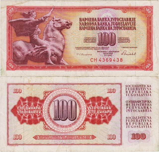 Yugoslavya 100 Dinar 1986 Çok Temiz.