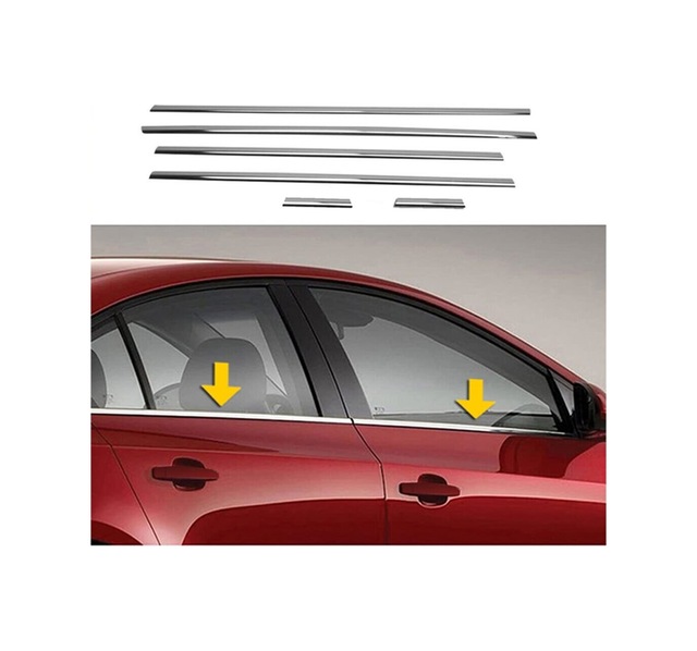 Volkswagen Jetta Uyumlu 2011 Ve Üzeri Krom Cam Çıtası 6 Parça Paslanmaz Çelik