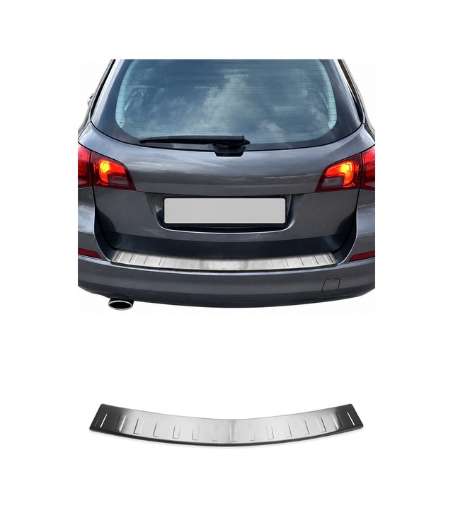 Opel Astra J Station Wagon 2010-2015 Uyumlu Krom Arka Tampon Eşiği Paslanmaz Çelik Taşlı Mat