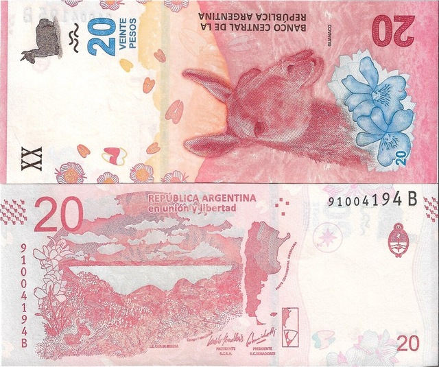 Arjantin 20 Pesos Yabancı Kağıt Para Çil Koleksiyon Para