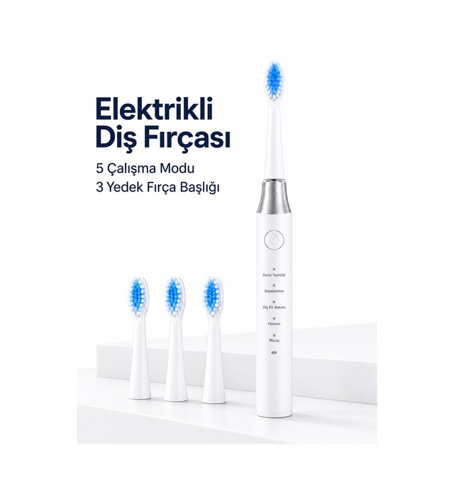 Elektrikli Diş Fırçası 3 Yedek Başlıklı - Lisinya