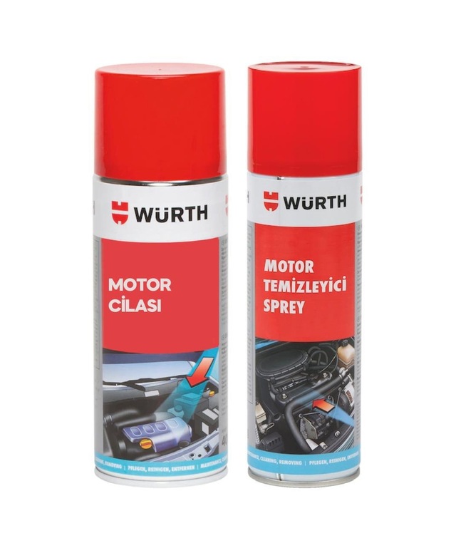 Würth Motor Temizleyici Sprey 500 Ml + Würth Koruma Cilası 400 Ml