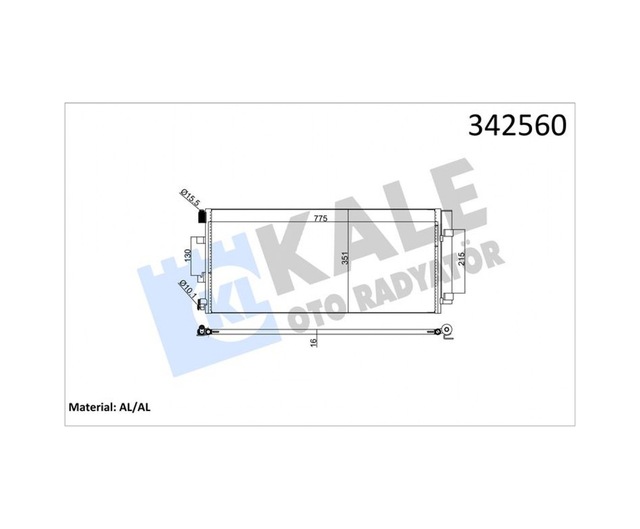 Klima - 631 - Radyatoru Kondenseri Renault Master Iıı 10- Opel Movano B 10- 2.3dci 775x351x16 - Dpmıx-hb - Alüminyum Kuru