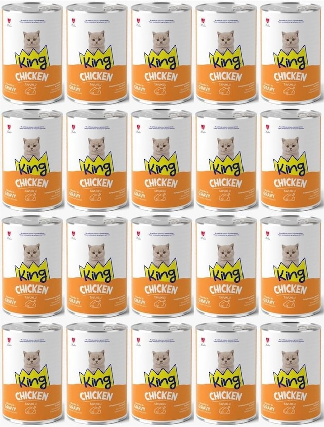 King Et Parçacıklı Tavuklu Yavru Kedi Konserve 400 Gr 20 Adet