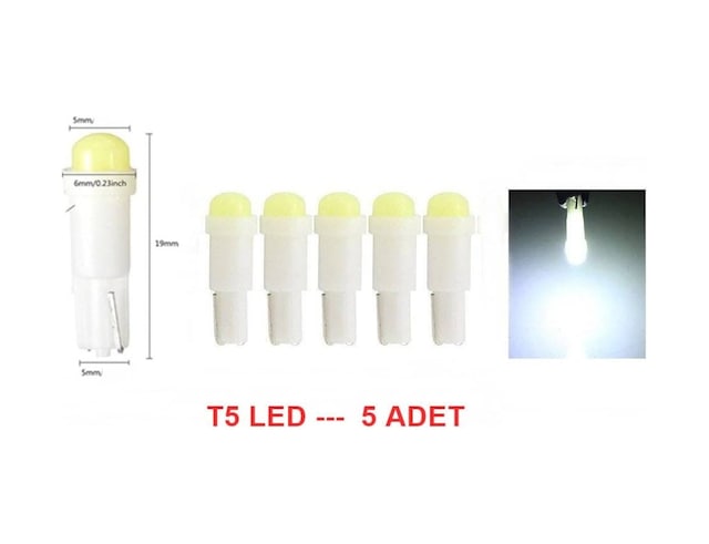 T5 Gösterge Ampülü Led Beyaz 5 Adet (487022938)