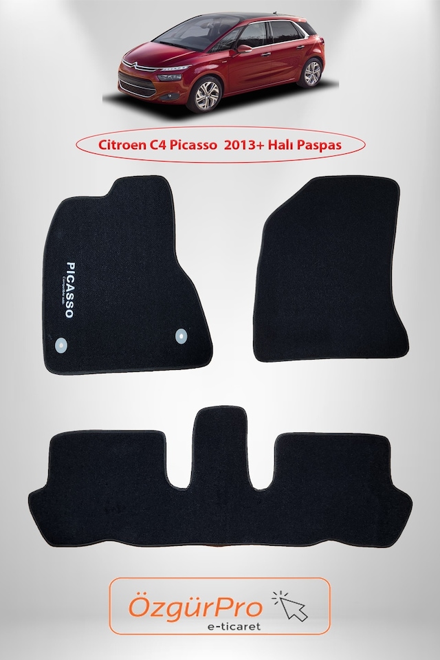 Rizline Citroen C4 Picasso 2013 Ve Sonrası Klipsli Araca Özel Üretim Siyah