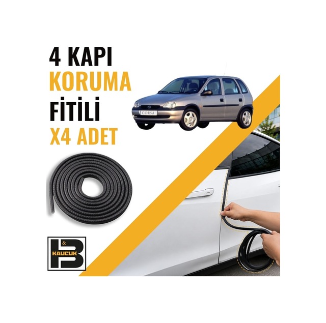 Opel Corsa B Kapı Koruma Fitili-4 Kapı-siyah-bm2213