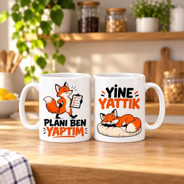 Plan Ve Kaçamak 2'li Porselen Kupa Seti - Model 744